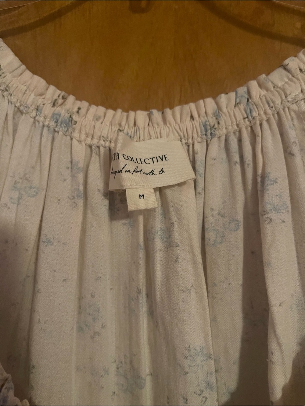 NWOT Worth Collective Marley Cotton Floral Midi Dress Ivory/Blue Size Medium - Picture 8 of 12
